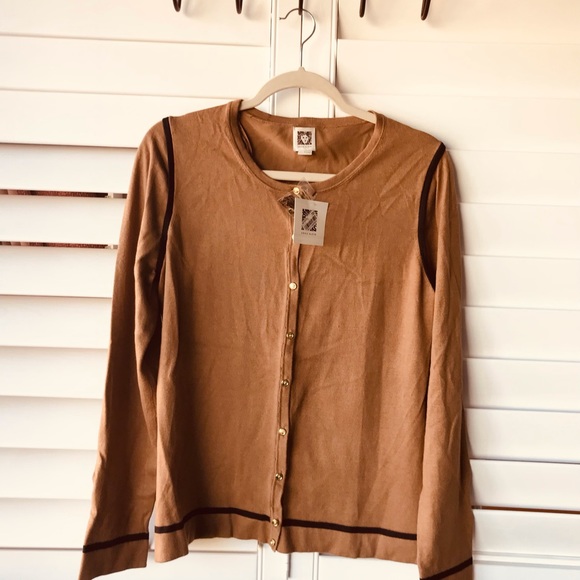 Anne Klein Sweaters - Ann Kline two tone tan cardigan sweater